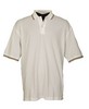 AM1320 EZTECH STRIPE POLO with Taupe Stripe